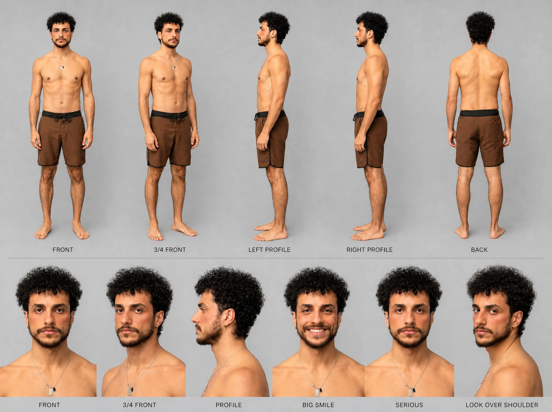 Personagem da praia: homem sem camisa.